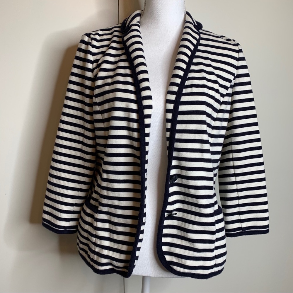 TALBOTS  STRIPPED JACKET CARDIGAN
